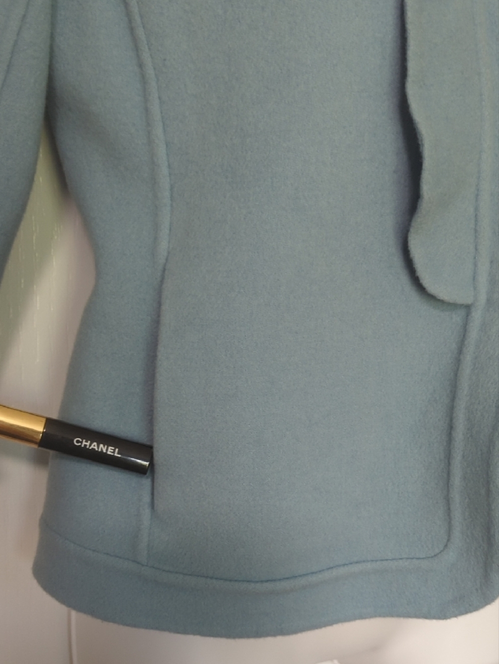 Talbots Light Blue Ruffle-Front Cropped Jacket - Picture 5 of 12
